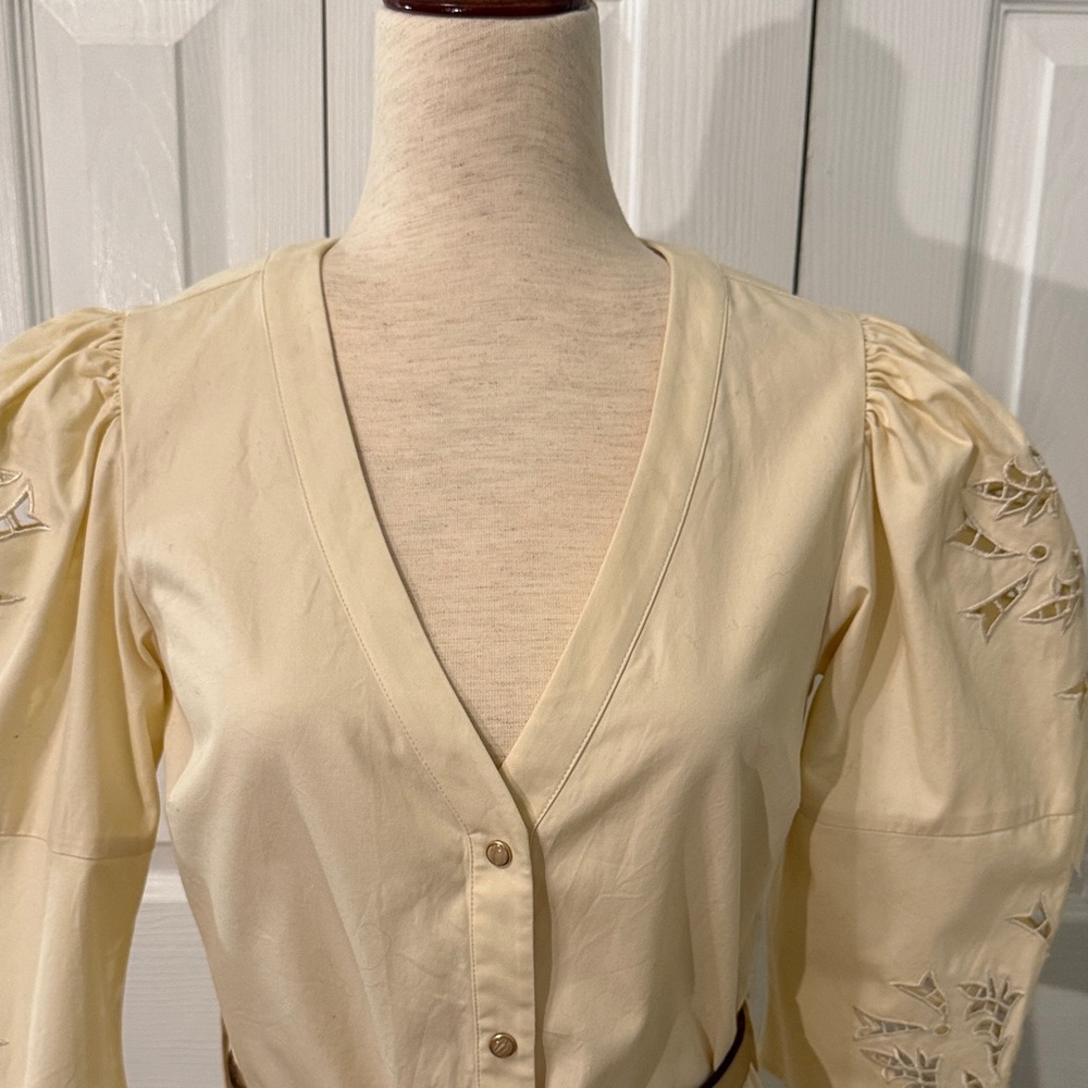 Scotch & Soda Cream Embroidered Mini Dress - Picture 4 of 10